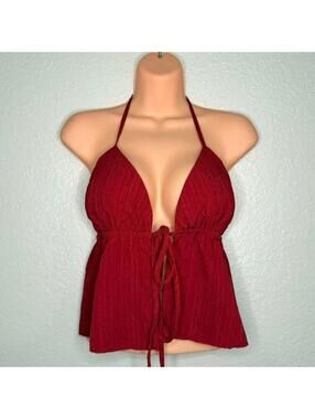 New Red halter top with tie detail